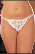 Miniatyrbild 1 av 2: Shirley of Hollywood X10 Crotchless Thong Panty White