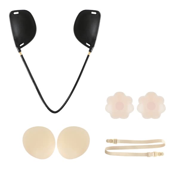 Itseliimautuvat Push Up -rintaliivit - V-malli - beige