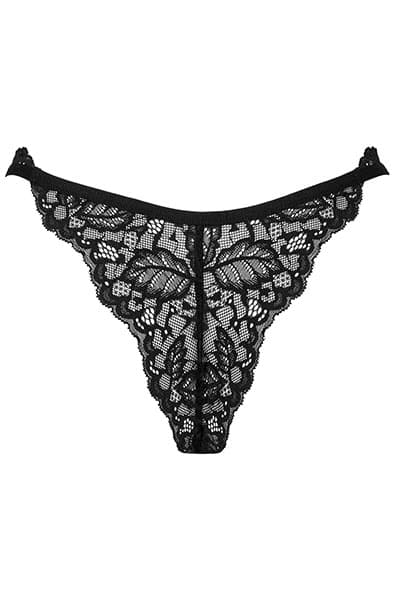 Obsessive Bellastia Thong Black Spetstrosa