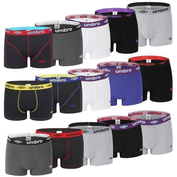 Umbro herrboxers i bomull - Paket med 6 - Flerfärgad - Komfort och stretch