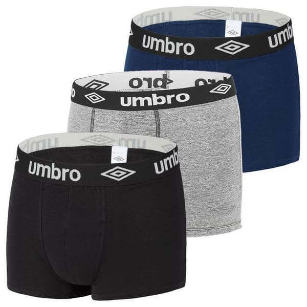 Umbro boxershorts för män - Paket med 3 - 100 % mjuk och allergivänlig bomull - Flerfärgad