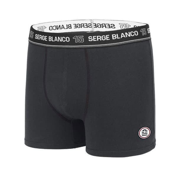 Boxer för män - SERGE BLANCO - Paket med 4 - Komfort Stretch - Svart - Bomull 95% Elastan 5%