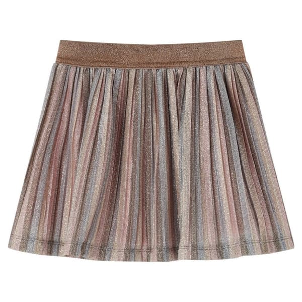 vidaXL Nederdel til børn str. 140 plisseret med glimmer brun og pink