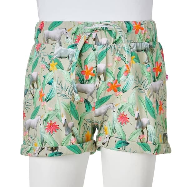 vidaXL Barneshorts med snor lysekaki 116