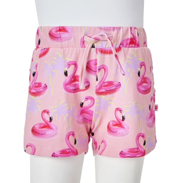 vidaXL Shorts med snöre för barn ljusrosa 128