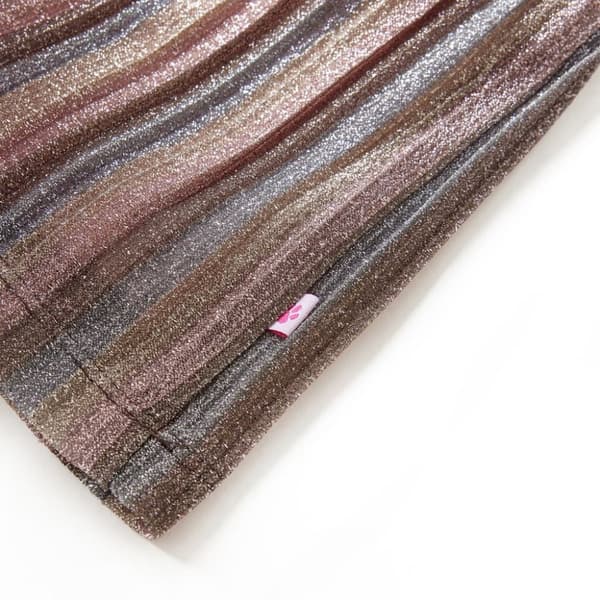 vidaXL Plisséskjørt for barn med glitter brun og rosa 128
