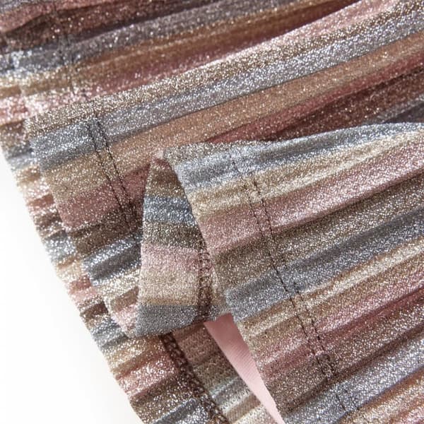 vidaXL Plisséskjørt for barn med glitter brun og rosa 128