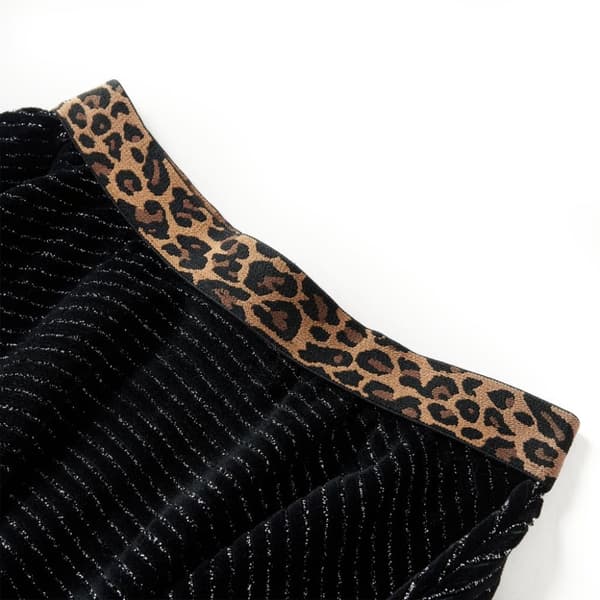 vidaXL Barneskjørt med leopardlinning svart 116