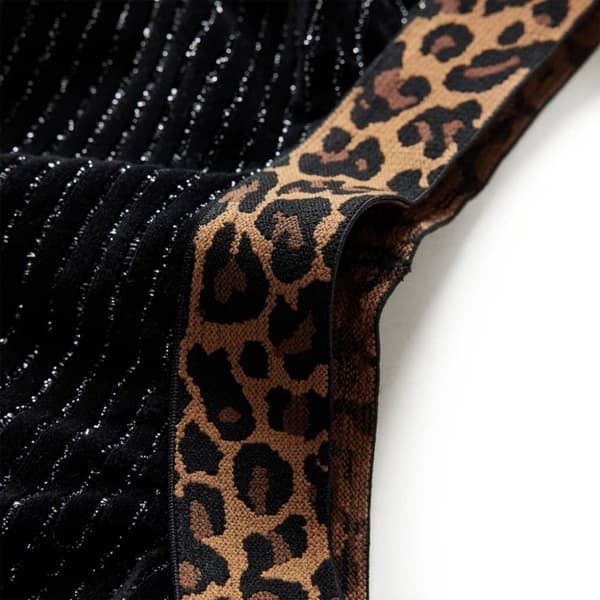 vidaXL Barneskjørt med leopardlinning svart 116
