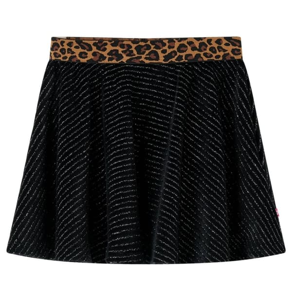 vidaXL Kjol för barn leopardmönster svart 116
