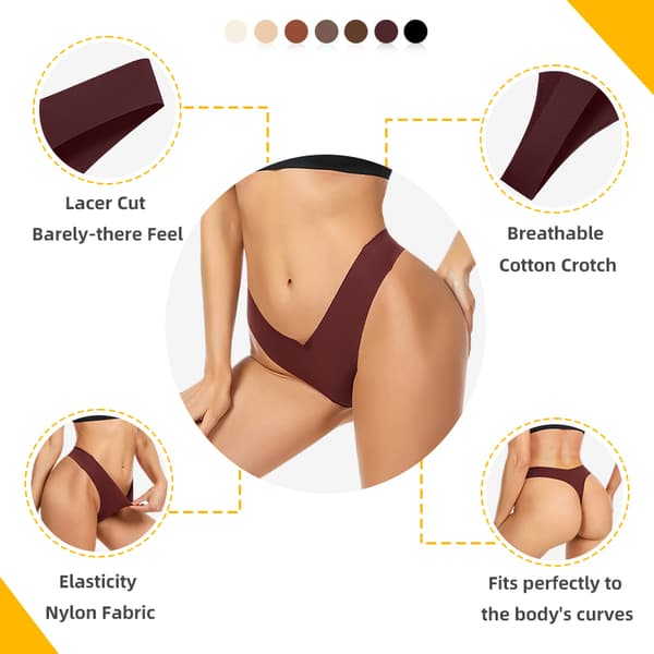 INF 6-Pack Dame Sømløs Åndbar Usynlig Hipster Thong