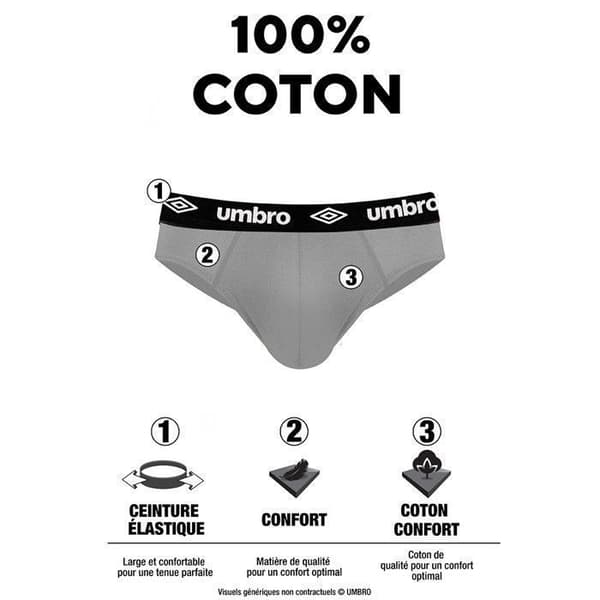 Umbro 100% bomull herrtrosor - Paket om 5 - Komfort - Svart