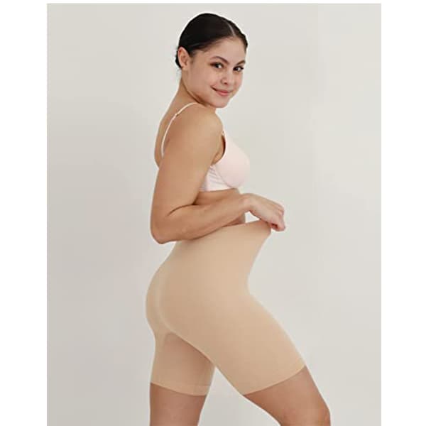 Sömlösa säkerhetsshorts med mitten av midjan för kvinnor, 3-pack