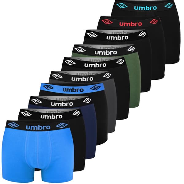 Herra UMBRO Premium Boxerit - 10pak - Mukavia Ja Tyylikkäitä Boxereita - Merkkialusvaatteet Miehille Musta M