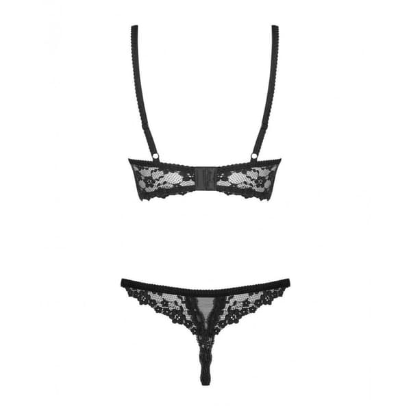 Pitsinen alusvaatesetti Obsessive Letica Musta S/M