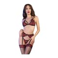 Pikkukuva 1 / 5: Alusvaatesetti Chilirose Musta Punainen L/XL 4 Kappaletta