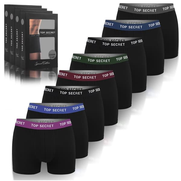 TOP SECRET - Førsteklasses Mænds Undertøj  - 8-pak - Højkvalitets Klassisk Komfortabel Blød Let - Premium Boxershorts Herreboxershorts Bomuld