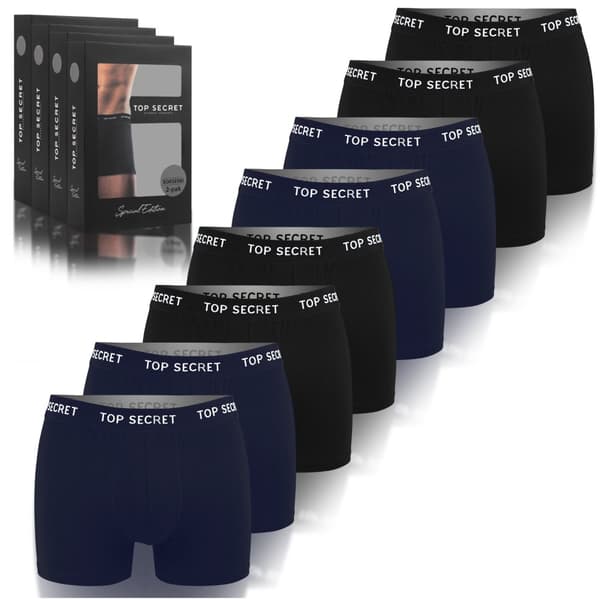 TOP SECRET - Førsteklasses Mænds Undertøj  - 8-pak - Højkvalitets Klassisk Komfortabel Blød Let - Premium Boxershorts Herreboxershorts Bomuld