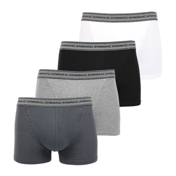 Boxers för män - ATHENA - Eco Pack Grå - Bomull - Paket med 4 - Optimal komfort