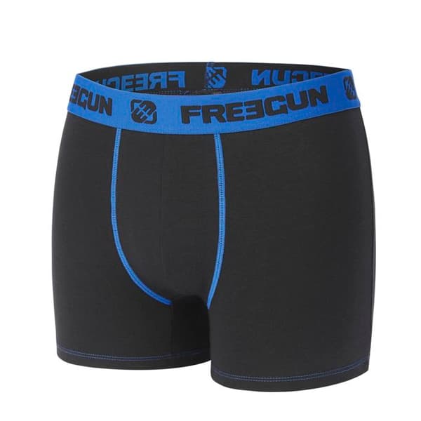 FREEGUN Boxershorts i bomull för barn, pojkbyxor, maxi komfort brett midjeband (4 cm), (paket med 6) - svart, röd, blå
