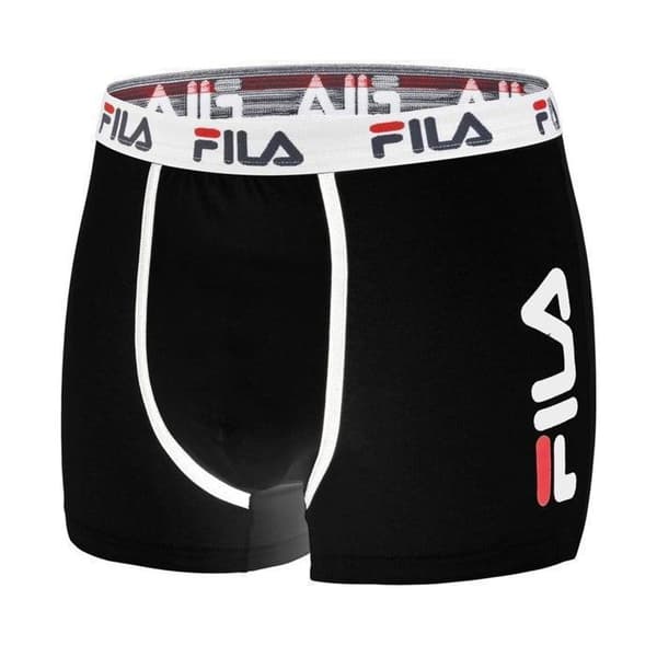 FILA boxershorts i bomull för män - Paket med 4 - Stretchkomfort - Svart