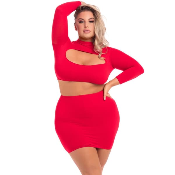 Alusvaatesetti Pink Lipstick Punainen (3XL/4XL)
