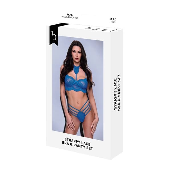 Undertøj Sæt Baci Lingerie Bra & Panty Blå (S/M)
