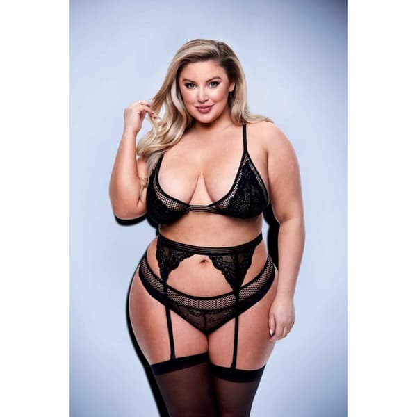 Undertøj Sæt Baci Lingerie Sort 3 Dele (Queen)