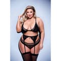 Miniatyrbillede 3 af 5: Undertøj Sæt Baci Lingerie Sort 3 Dele (Queen)