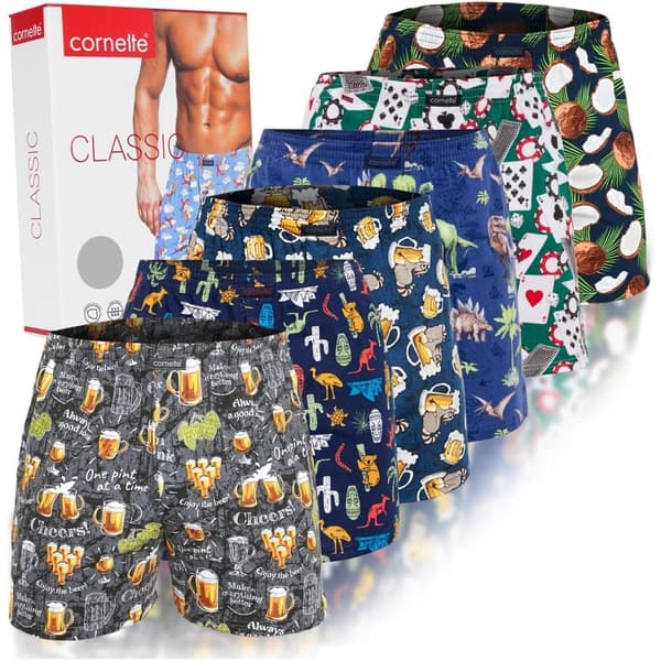 Cornette 100% Bomuld Boxershorts Til Mænd - 6pak - Luftig - Løs - Blød - Boxershorts Bomuldsundertøj Til Mænd