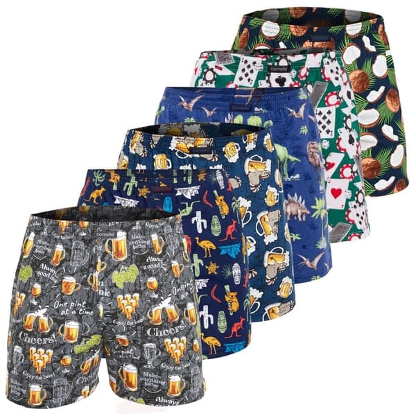 Cornette 100% Bomuld Boxershorts Til Mænd - 6pak - Luftig - Løs - Blød - Boxershorts Bomuldsundertøj Til Mænd