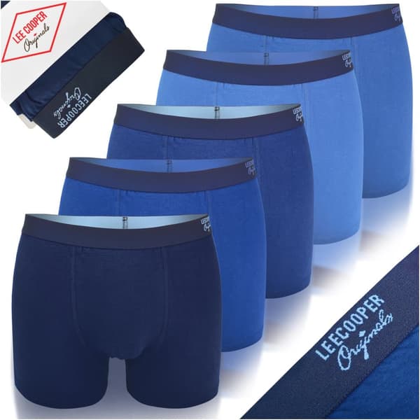 LEE COOPER - Förstklassiga Mäns Underkläder - 5pak - Högkvalitativ Klassisk Bekväm Mjuk Lätta - Premium Boxerkalsonger HerrBoxershorts Bomull L