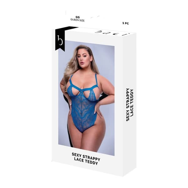 Set med underkläder Baci Lingerie Lace Teddy Blå (Queen)