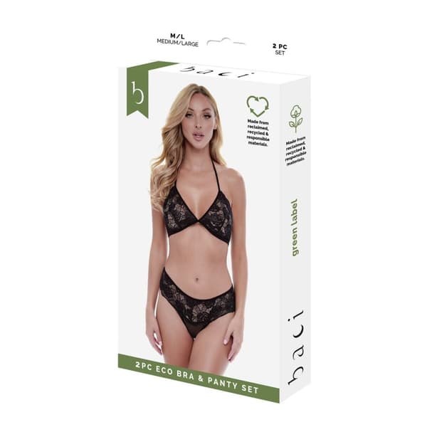 Set med underkläder Baci Lingerie Bra & Panty Svart (S/M)