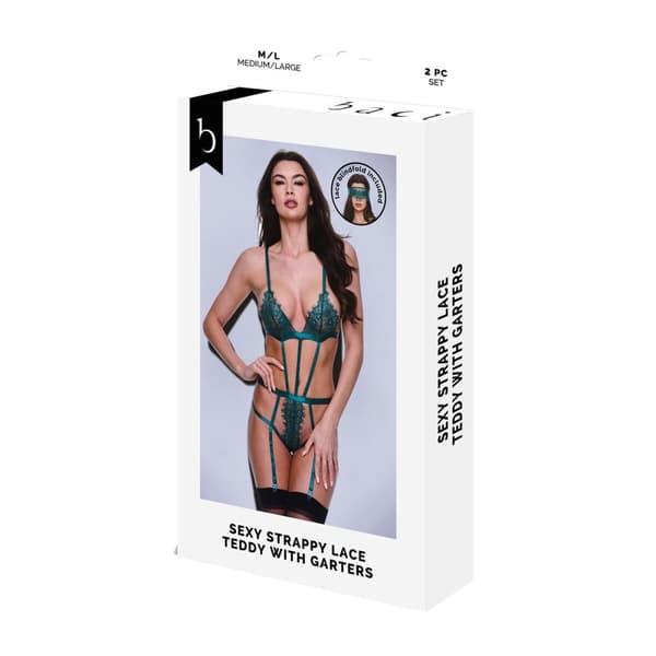 Set med underkläder Baci Lingerie Lace Teddy Grön (M/L)