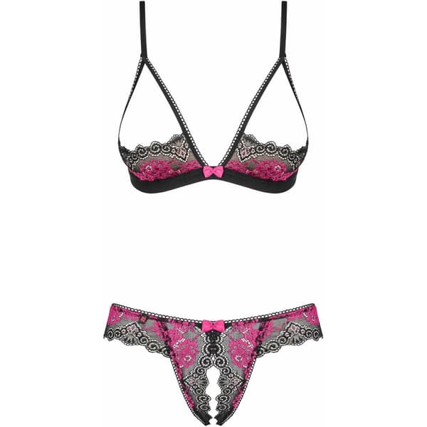 Set med underkläder Obsessive Tulia Svart S/M