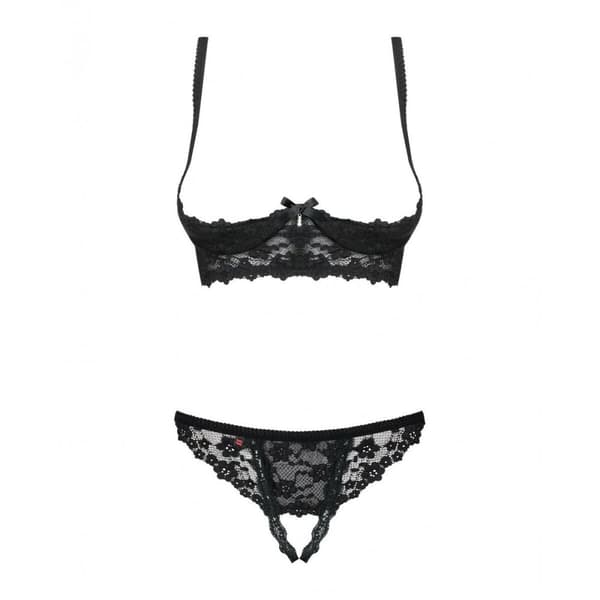 Set med underkläder i läder Obsessive Letica Svart S/M
