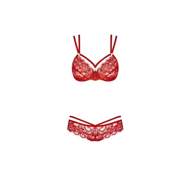 Set med underkläder Obsessive 860 Röd S/M