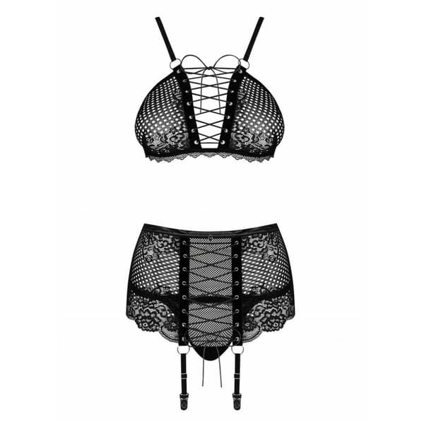 Set med underkläder Obsessive Basitta Svart S/M