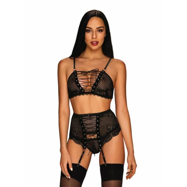Set med underkläder Obsessive Basitta Svart S/M