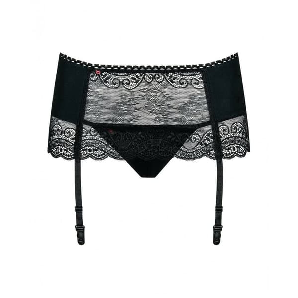 Upphängning Obsessive Miamor garter belt S/M Svart