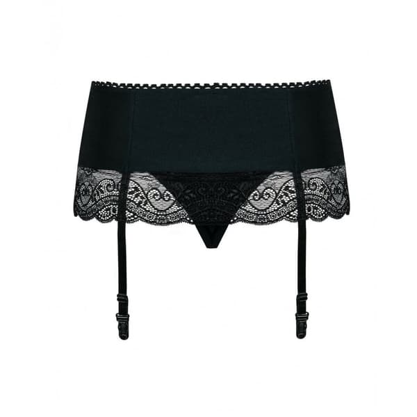 Upphängning Obsessive Miamor garter belt S/M Svart