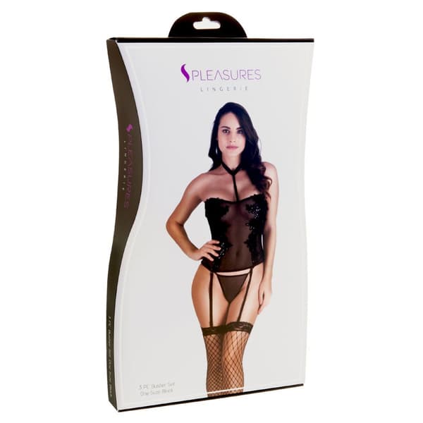 Set med underkläder S Pleasures Svart (One size)