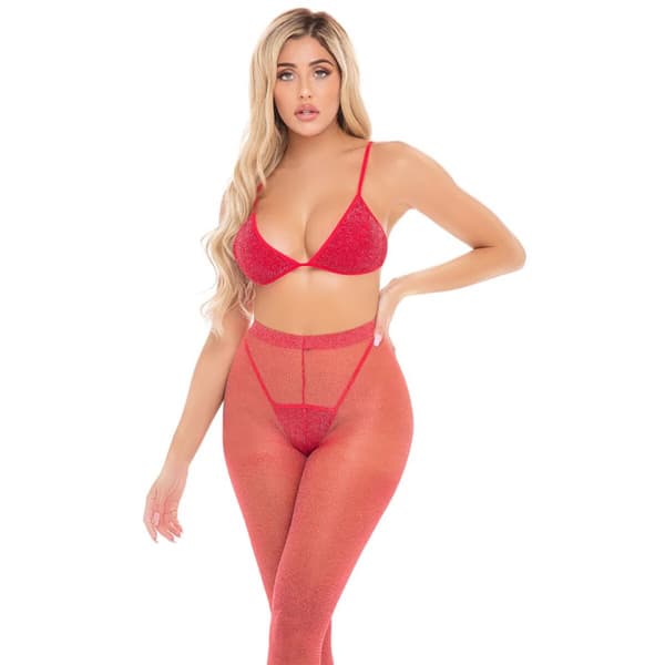 Set med underkläder Pink Lipstick Röd (One size)