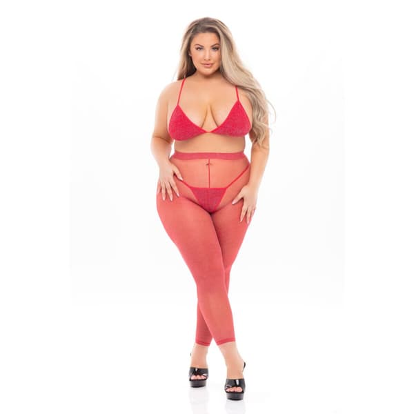 Set med underkläder Pink Lipstick Röd (XL)