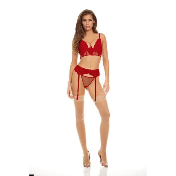Set med underkläder Bombshell Boudoir Röd (L)