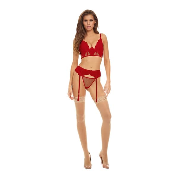 Set med underkläder Bombshell Boudoir Röd (L)