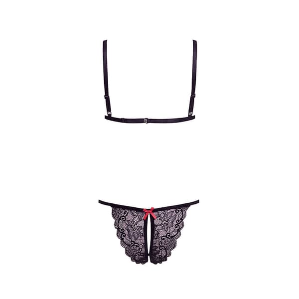 Set med underkläder Barely Bare Svart (One size)