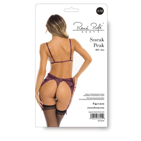 Set med underkläder René Rofé Purpur (S/M)