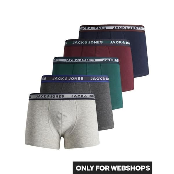 Boxers - JACK &amp; JONES - 5-pack - Mörkgrå - Ultra-komfortabel - Elastisk midja